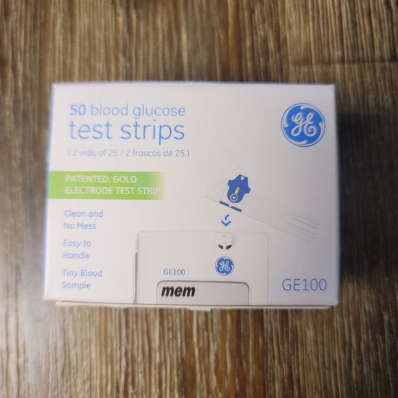50 GE 100 Diabetic Blood Glucose Test Strips Expires 5/26 - Picture 1 of 3